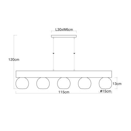 Globo - Lustra ar auklu 5xE27/40W/230V