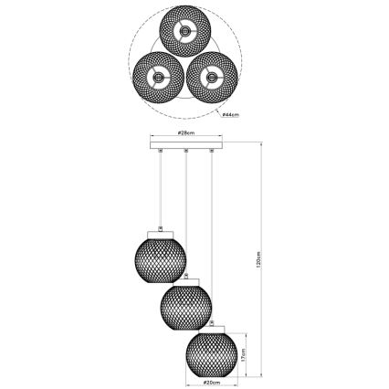 Globo - Lustra ar auklu 3xE27/60W/230V