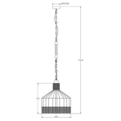 Globo - Lustra uz ķēdes 1xE27/60W/230V