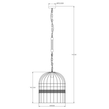 Globo - Lustra uz ķēdes 1xE27/60W/230V