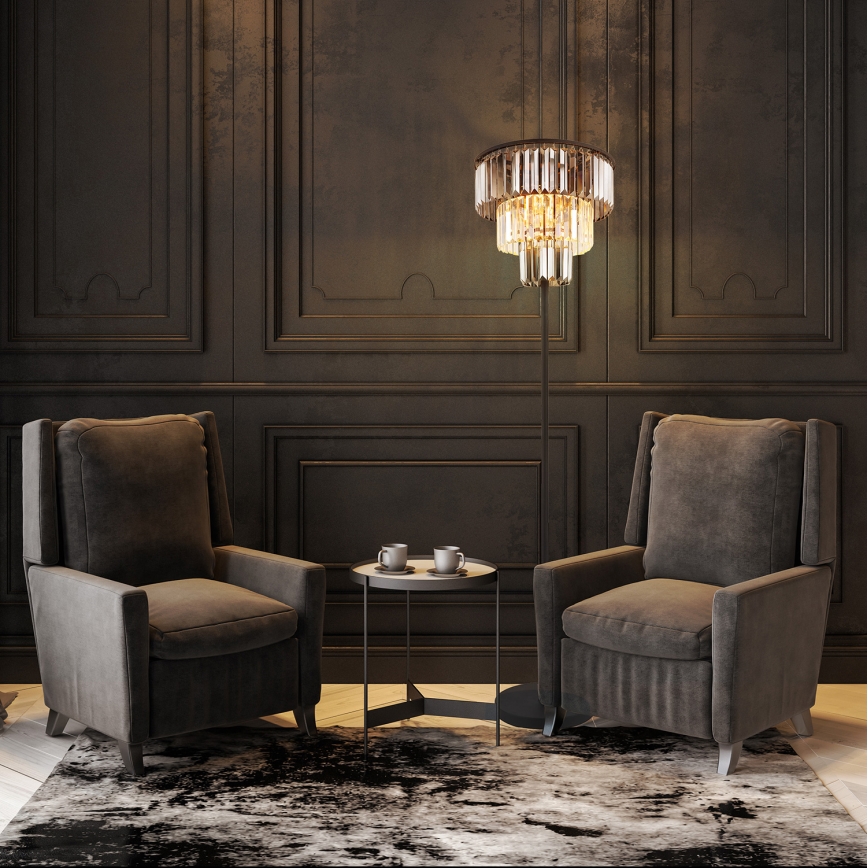 Globo - Grīdas stāvlampa 3xE27/40W/230V d. 40 cm melna