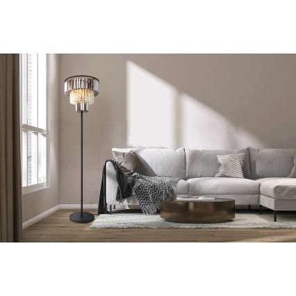 Globo - Grīdas stāvlampa 3xE27/40W/230V d. 40 cm melna