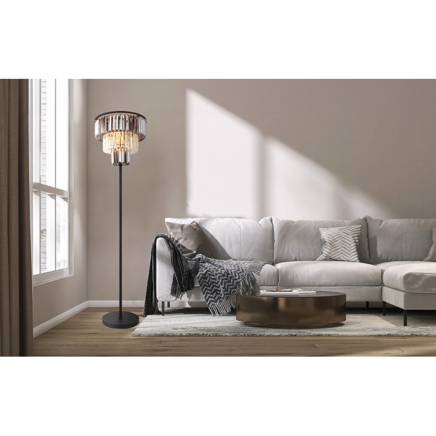 Globo - Grīdas stāvlampa 3xE27/40W/230V d. 40 cm melna