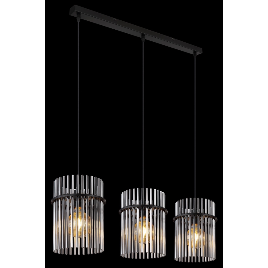 Globo - Lustra ar auklu 3xE27/60W/230V melna