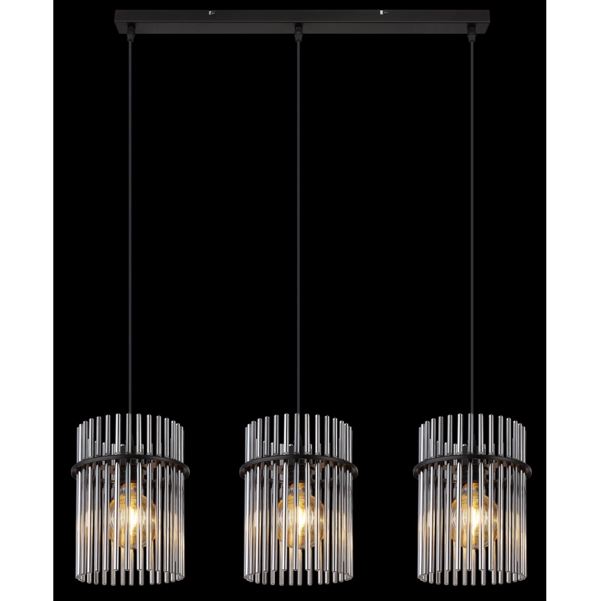 Globo - Lustra ar auklu 3xE27/60W/230V melna
