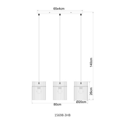 Globo - Pakaramā lustra ar vadu 3xE27/60W/230V