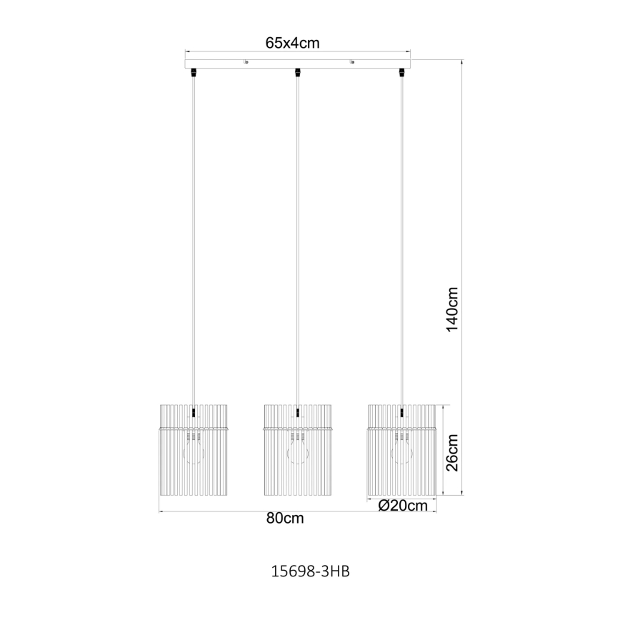 Globo - Pakaramā lustra ar vadu 3xE27/60W/230V