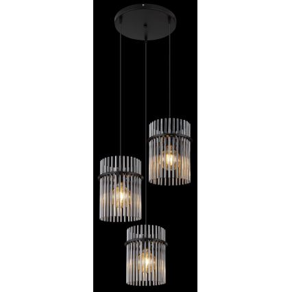 Globo - Lustra ar auklu 3xE27/60W/230V d. 47 cm melna