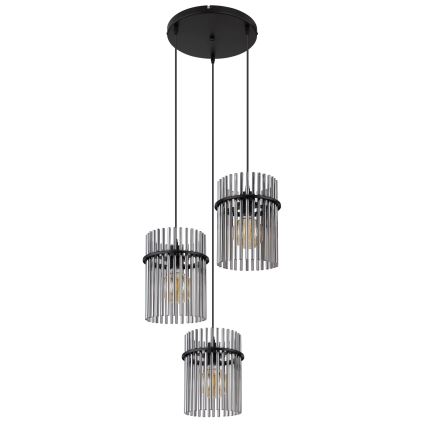 Globo - Lustra ar auklu 3xE27/60W/230V d. 47 cm melna