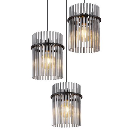 Globo - Lustra ar auklu 3xE27/60W/230V d. 47 cm melna