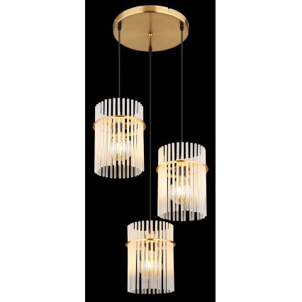Globo - Lustra ar auklu 3xE27/60W/230V d. 47 cm zelta