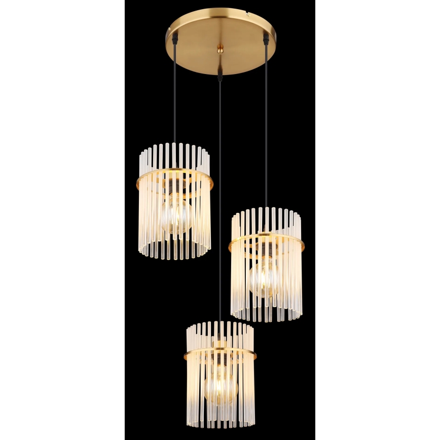 Globo - Lustra ar auklu 3xE27/60W/230V d. 47 cm zelta