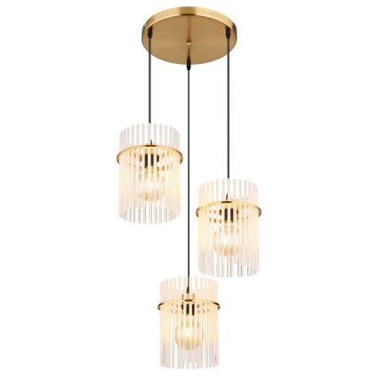 Globo - Lustra ar auklu 3xE27/60W/230V d. 47 cm zelta