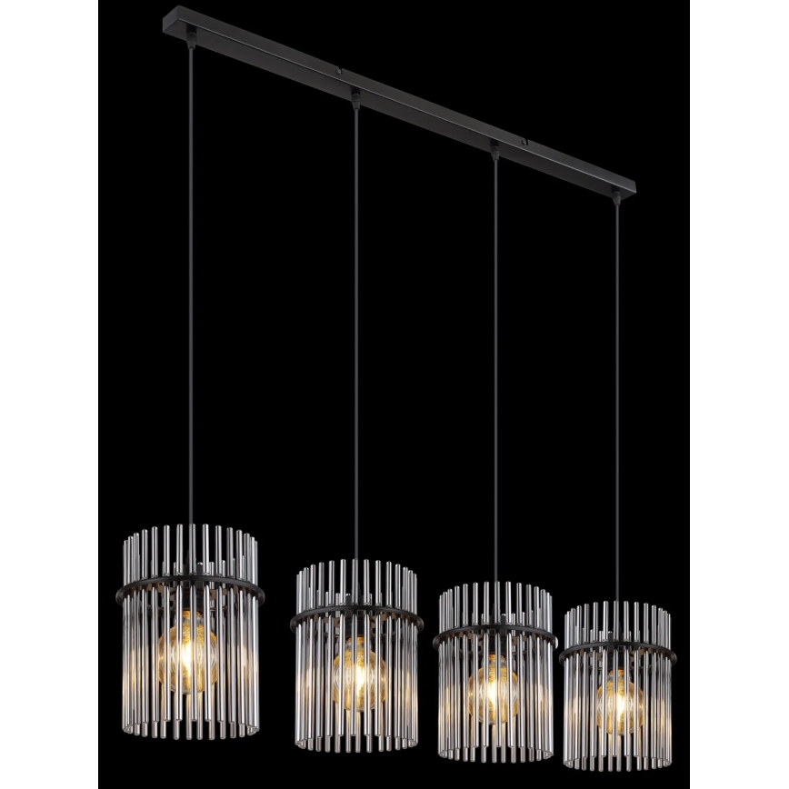 Globo - Lustra ar auklu 4xE27/60W/230V melna