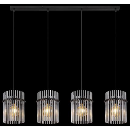 Globo - Lustra ar auklu 4xE27/60W/230V melna