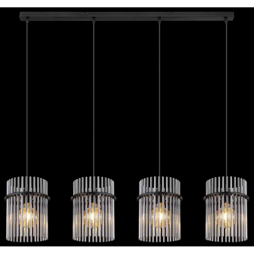 Globo - Lustra ar auklu 4xE27/60W/230V melna