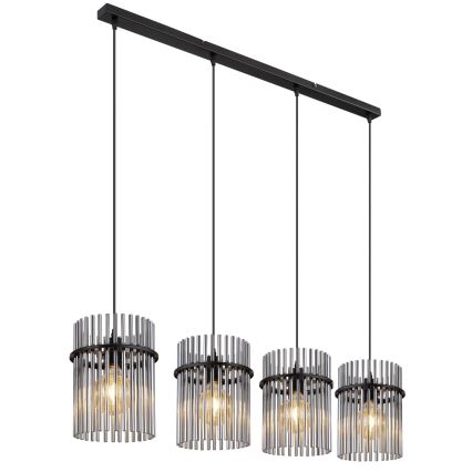 Globo - Lustra ar auklu 4xE27/60W/230V melna