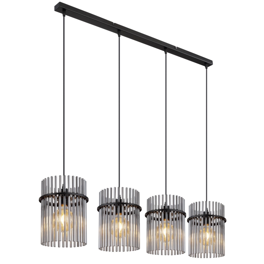 Globo - Lustra ar auklu 4xE27/60W/230V melna