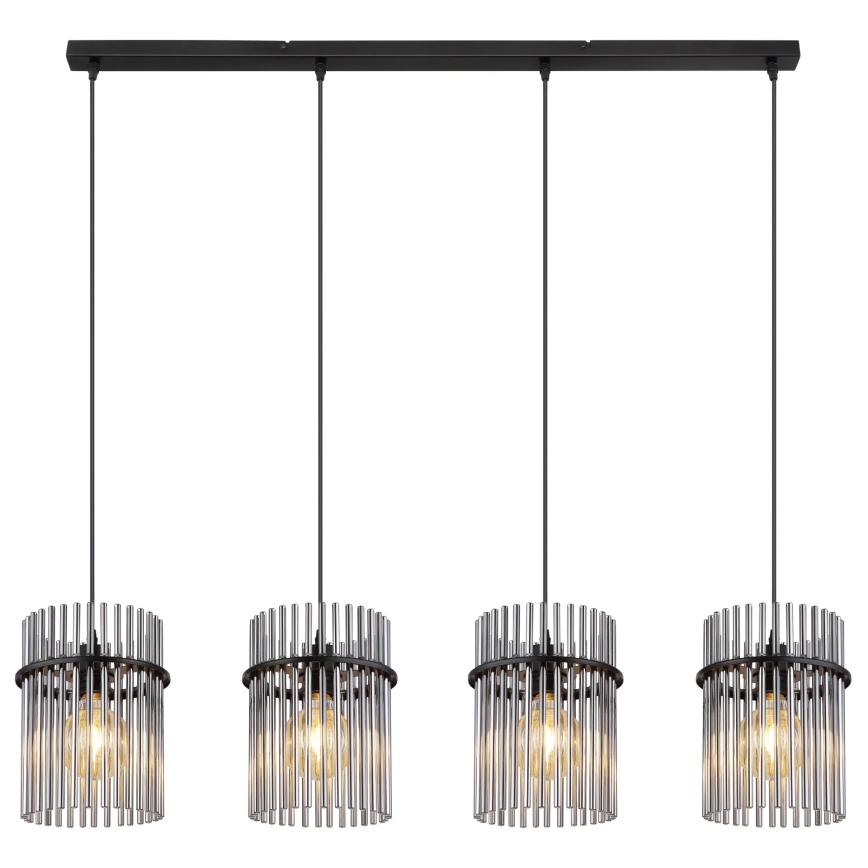 Globo - Lustra ar auklu 4xE27/60W/230V melna