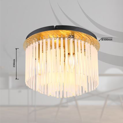 Globo - Griestu lampa 5xE27/60W/230V d. 32 cm zelta