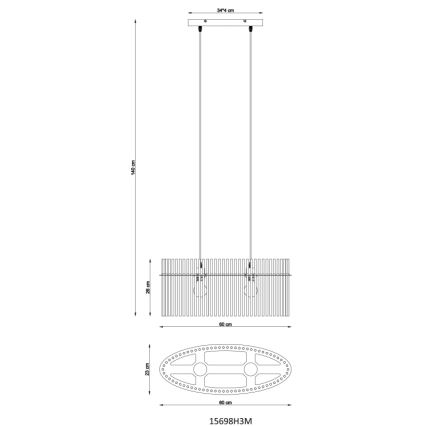 Globo - Lustra ar auklu 2xE27/60W/230V zelta