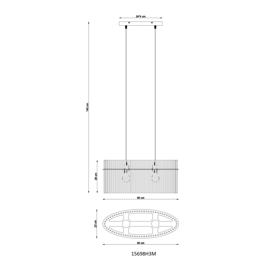 Globo - Lustra ar auklu 2xE27/60W/230V zelta