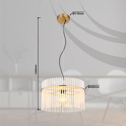 Globo - Lustra ar auklu 1xE27/60W/230V d. 40 cm zelta