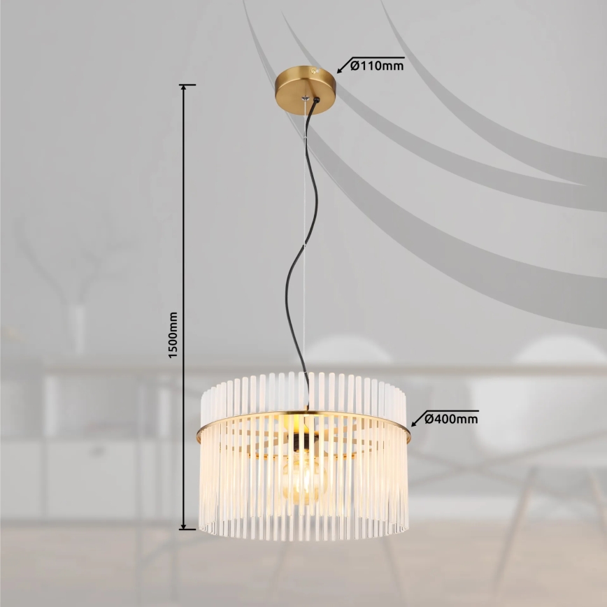 Globo - Lustra ar auklu 1xE27/60W/230V d. 40 cm zelta
