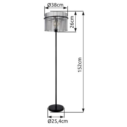 Globo - Grīdas stāvlampa 1xE27/60W/230V melna
