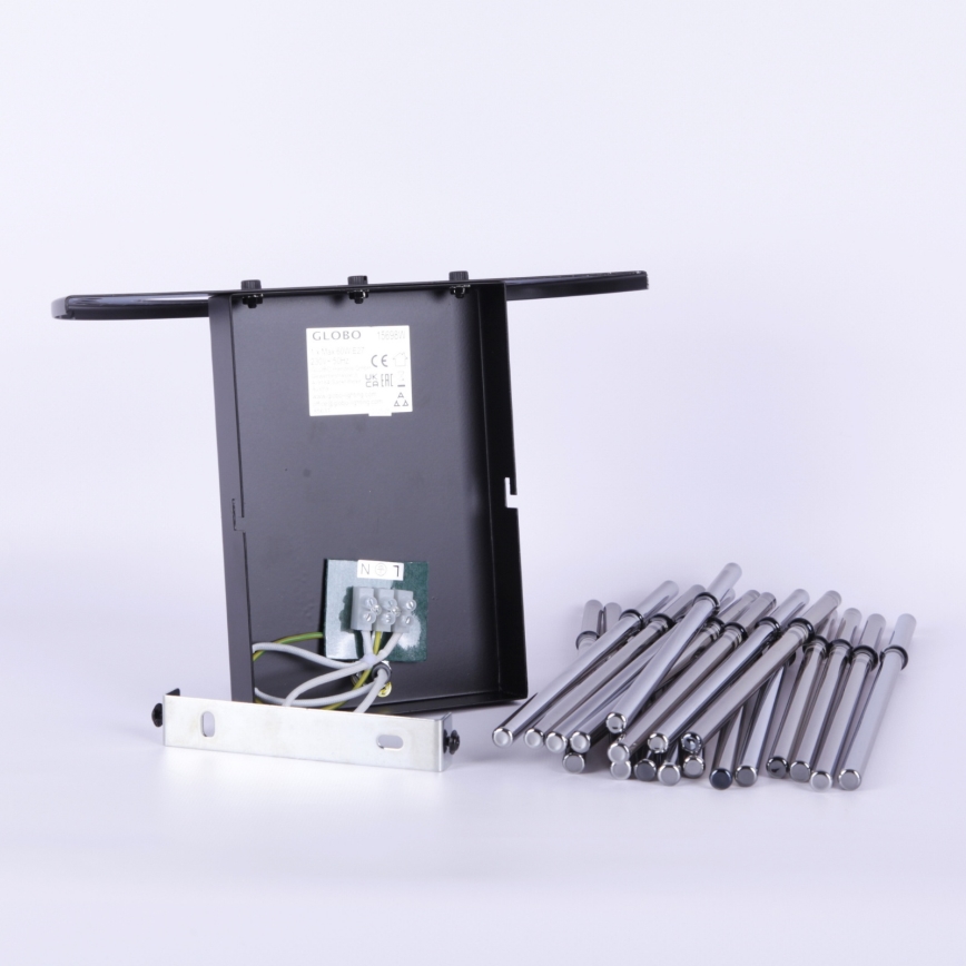 Globo - Sienas lampa 1xE27/60W/230V melna