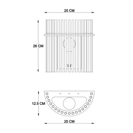 Globo - Sienas lampa 1xE27/60W/230V melna
