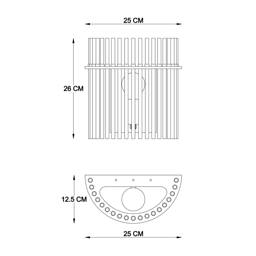Globo - Sienas lampa 1xE27/60W/230V melna