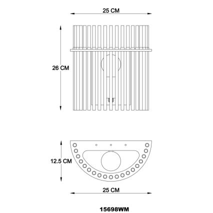 Globo - Sienas lampa 1xE27/60W/230V zelta