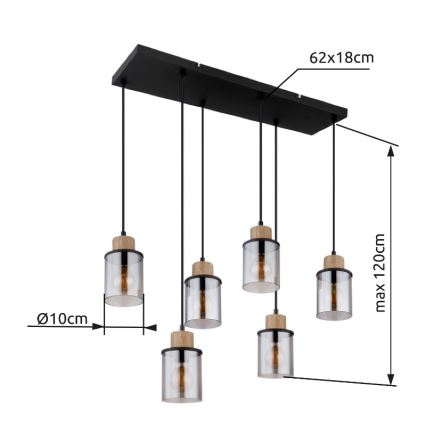 Globo - Lustra ar auklu 6xE27/15W/230V