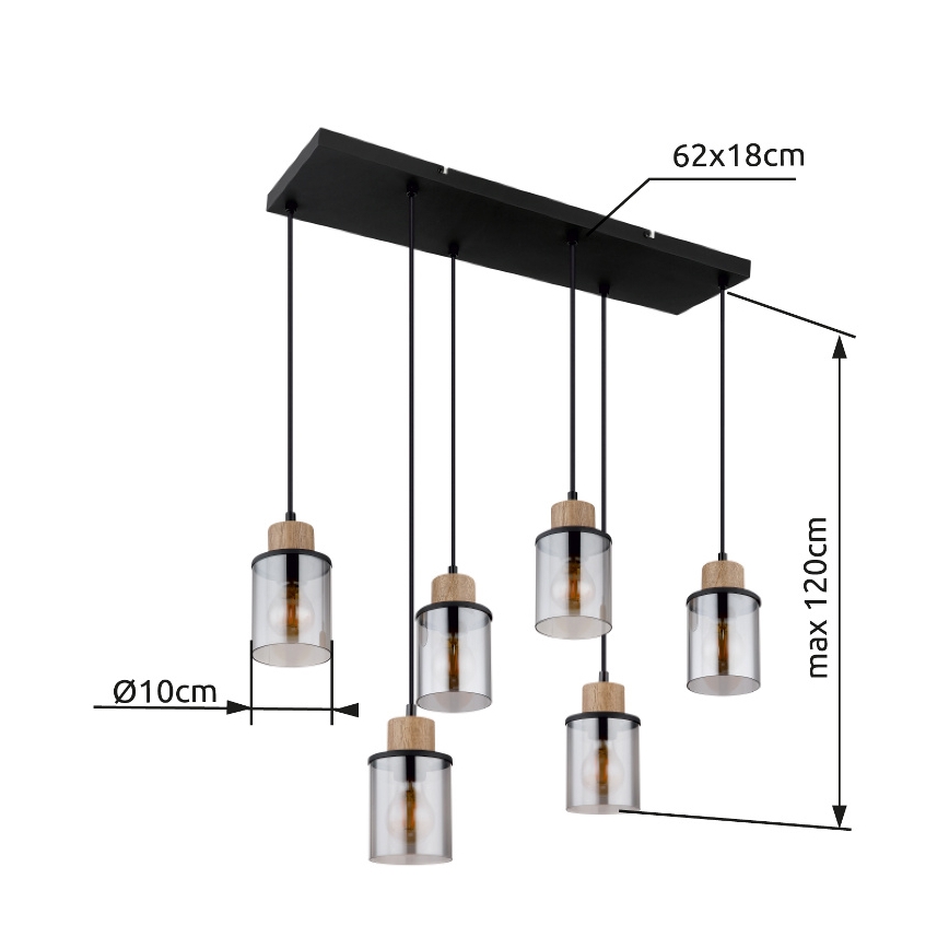Globo - Lustra ar auklu 6xE27/15W/230V