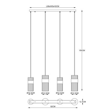 Globo - Lustra ar auklu 4xE27/60W/230V