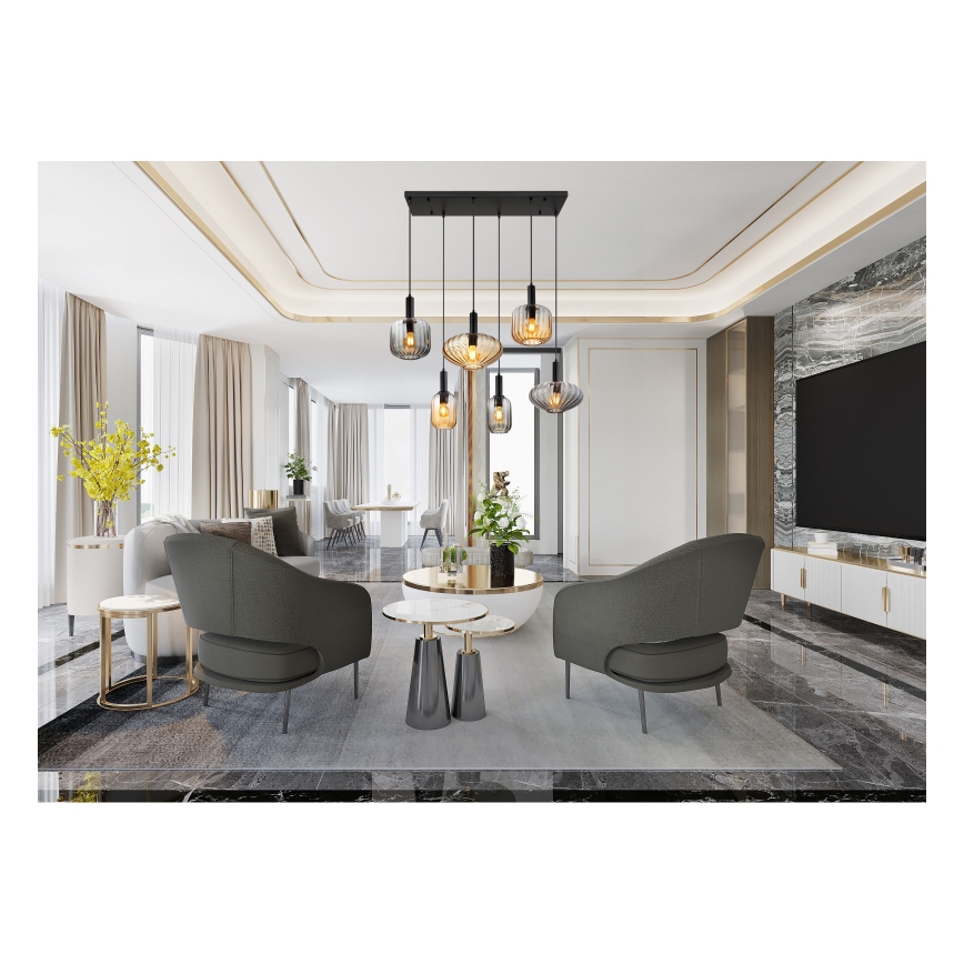 Globo - piekaramā lustra uz troses 6xE27/60W/230V