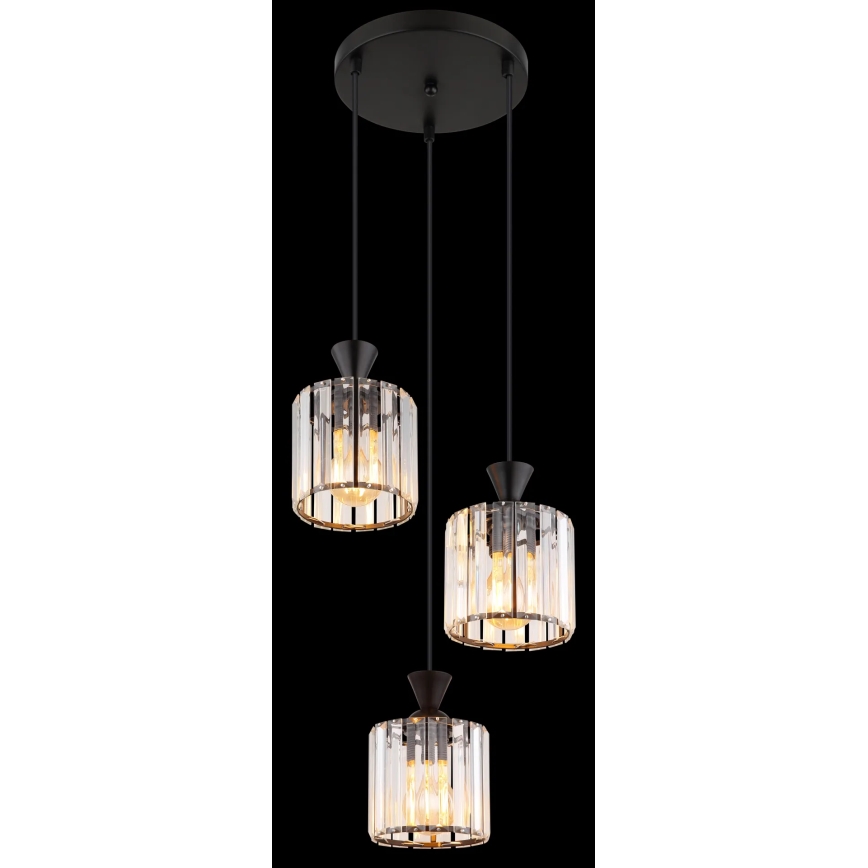 Globo - Lustra ar auklu 3xE27/60W/230V d. 32 cm melna