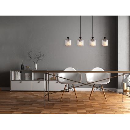 Globo - Lustra ar auklu 4xE27/60W/230V melna