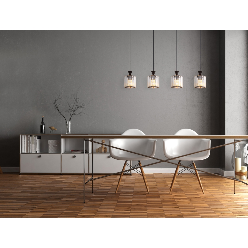 Globo - Lustra ar auklu 4xE27/60W/230V melna