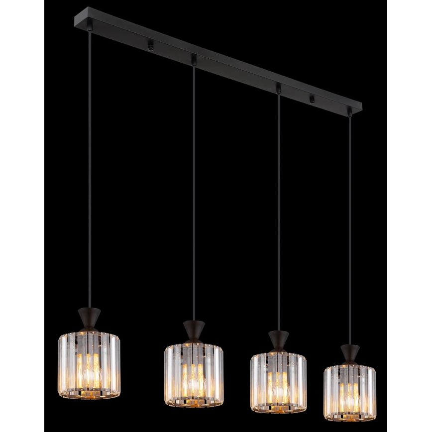 Globo - Lustra ar auklu 4xE27/60W/230V melna