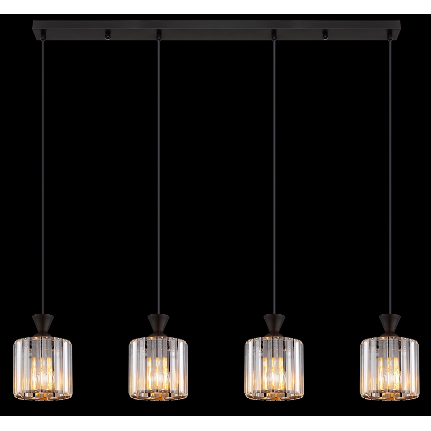 Globo - Lustra ar auklu 4xE27/60W/230V melna