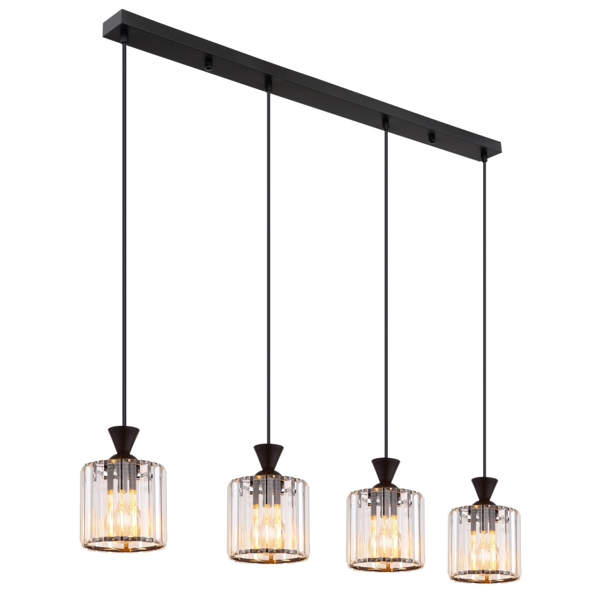 Globo - Lustra ar auklu 4xE27/60W/230V melna