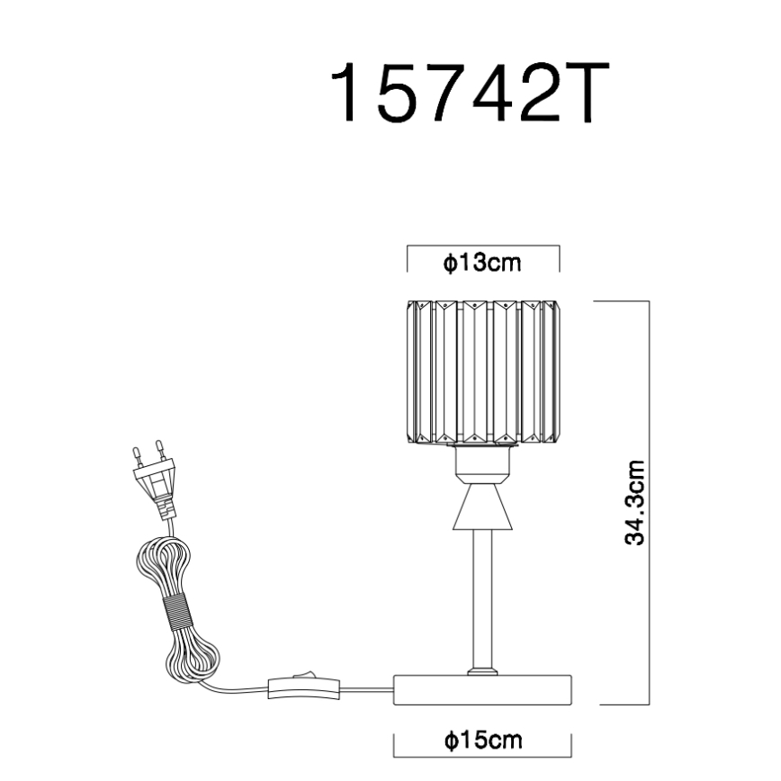 Globo - Galda lampa 1xE27/60W/230V d. 15 cm melna