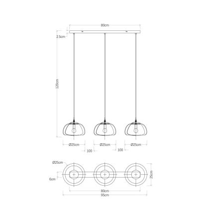 Globo - Lustra ar auklu 3xE14/40W/230V