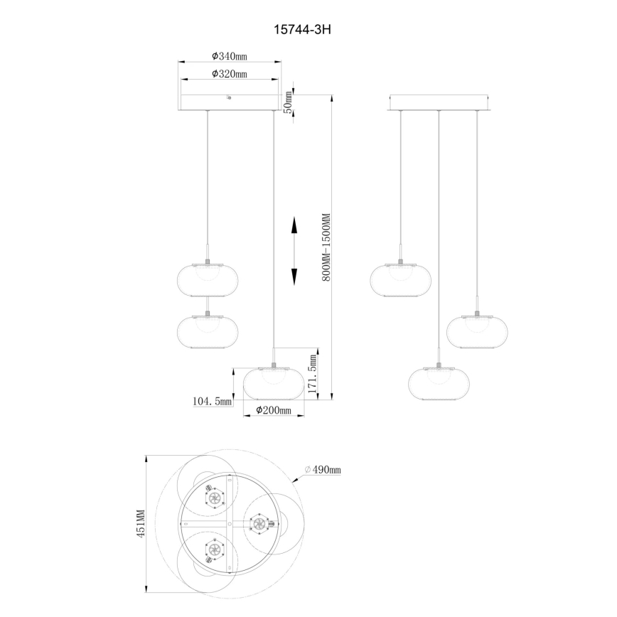 Globo - LED Lustra ar auklu 3xLED/6W/230V