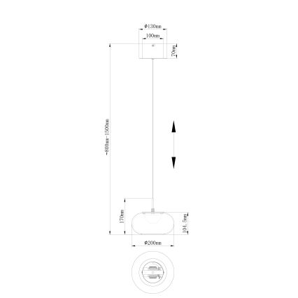 Globo - LED Lustra ar auklu LED/6W/230V melna
