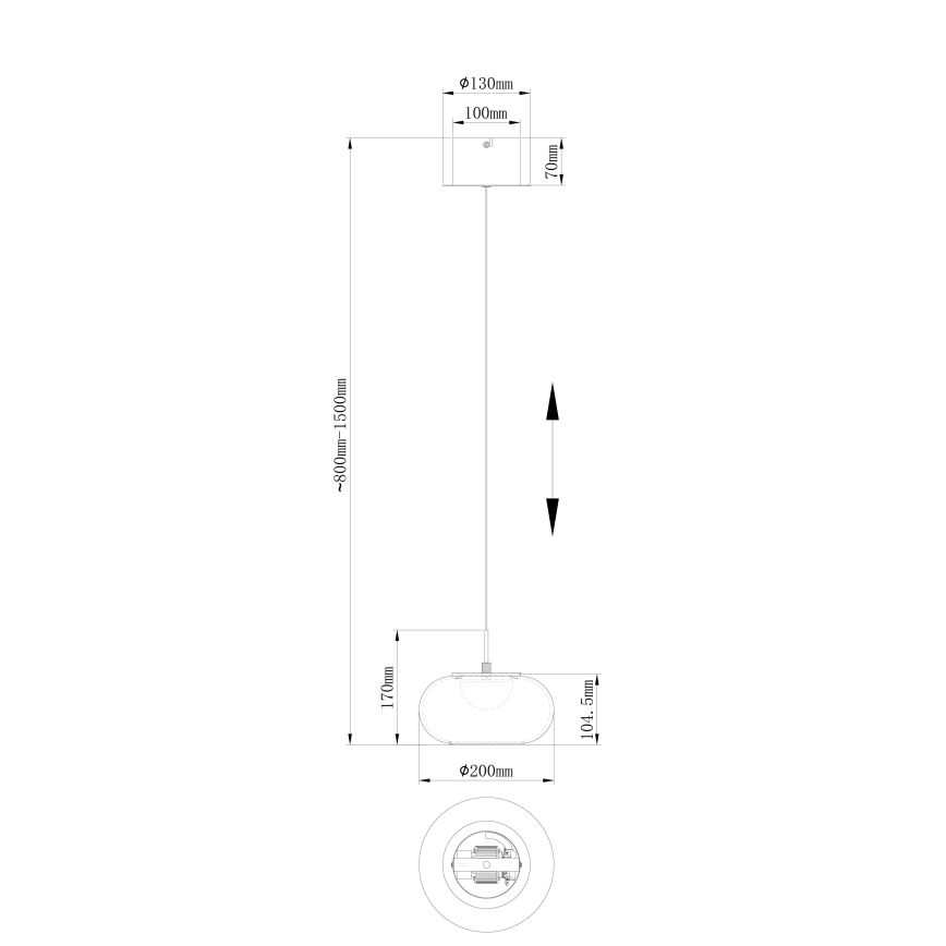 Globo - LED Lustra ar auklu LED/6W/230V melna