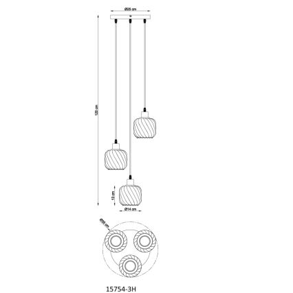 Globo - Lustra ar auklu 3xE27/25W/230V