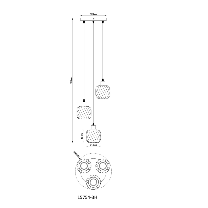 Globo - Lustra ar auklu 3xE27/25W/230V